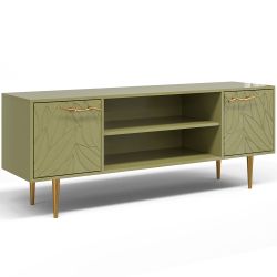 Тумба под ТВ Арт Колор leaves 155см Стайл Голд Зеленая олива