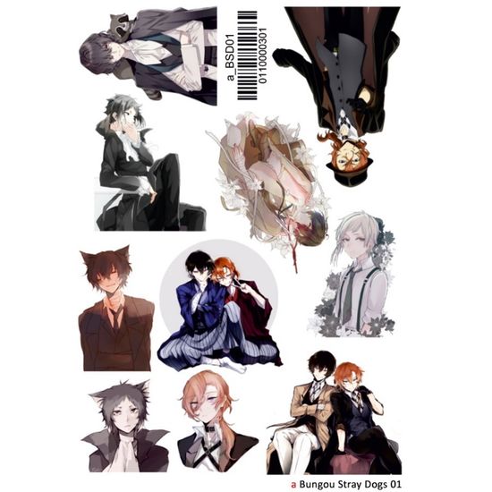 Наклейка А5 a Bungou stray dogs 01 (Великий из бродячих псов 01)