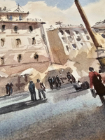 Картина авторская акварельная в паспарту 30х40 см на стену для интерьера "Пантеон. Рим"