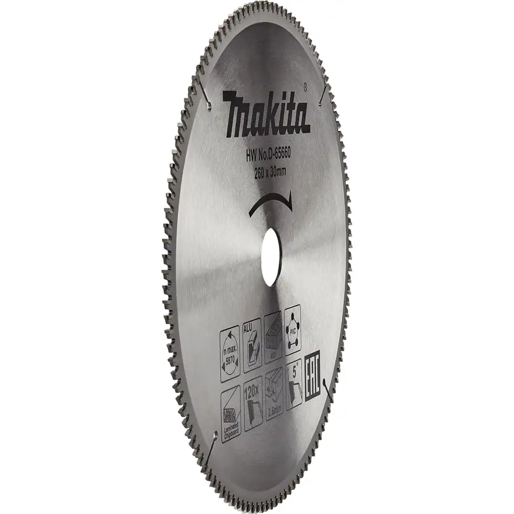 Пильный диск универсальный 260x30x2.6/1.8x120T Makita D-65660