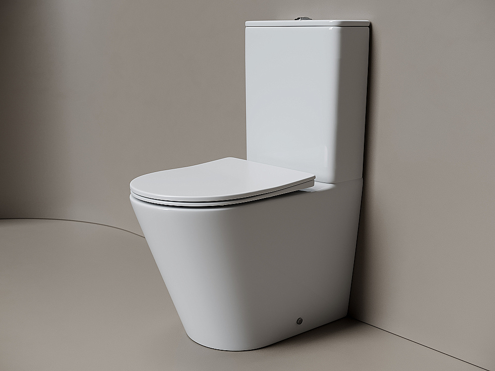 Унитаз напольный Ceramica Nova Highlight CN1802T-B/CN1802T-T белый, безободковый, с крышкой микролифт, слив торнадо