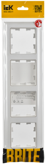 BRITE Рамка 4-местная РУ-4-БрАБ арктический белый/белый IEK