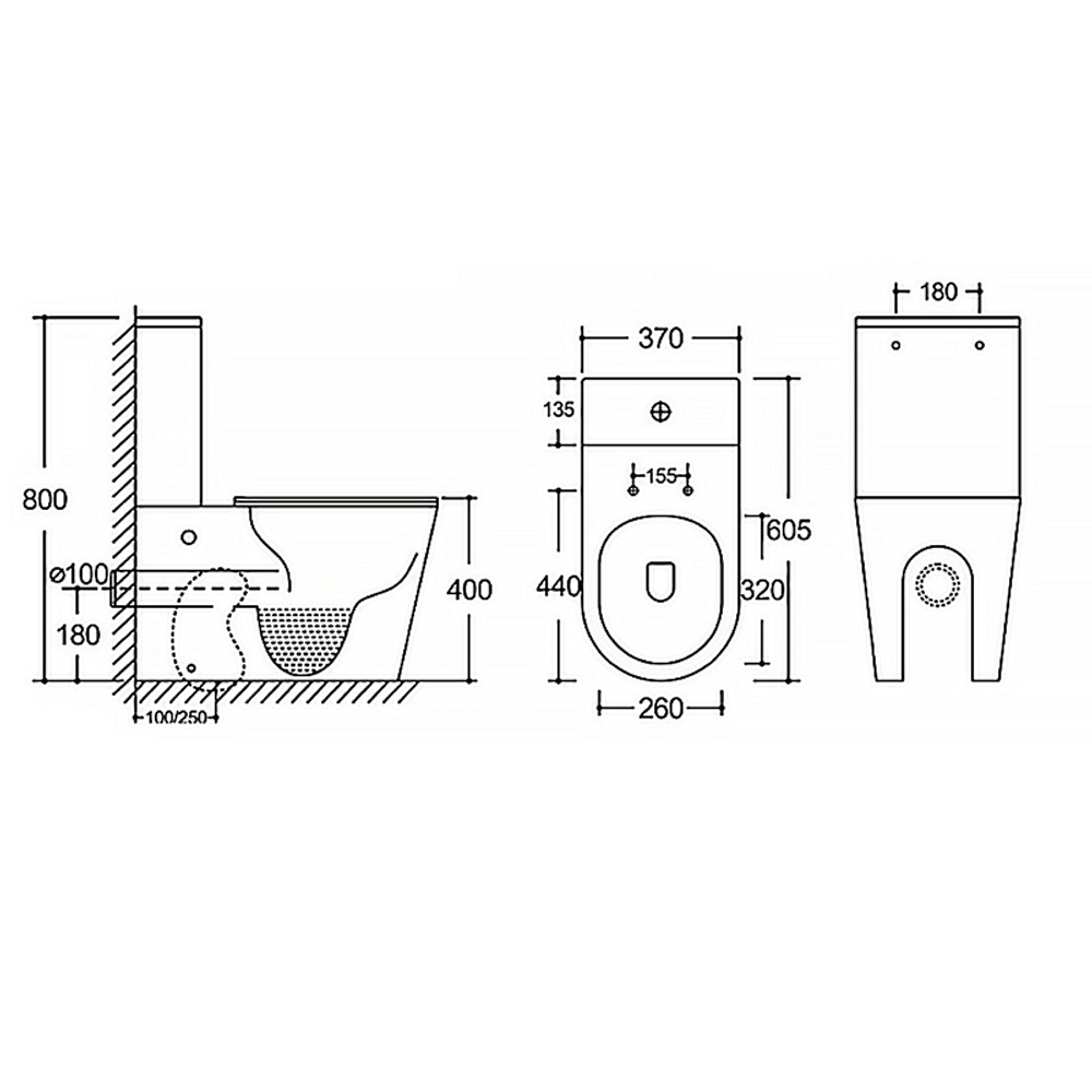 Унитаз-компакт Azario Black Queen 370х605х800 безободковый, с быстросъемным сиденьем микролифт, черный матовый (AZ-8380)