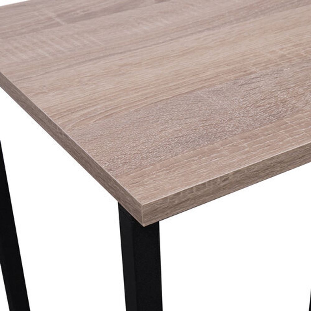 Стол BRABIX "Smart CD-014", 380х600х755 мм, ЛОФТ, на колесах, металл/ЛДСП дуб, каркас черный, 641884