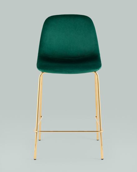 Стул полубарный Валенсия SN велюр зеленый золотые ножки