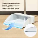 Комплект для уборки DELI LQ160, совок + щетка, метал.ручка 94см, щетка 25см, резин.кромка, серый