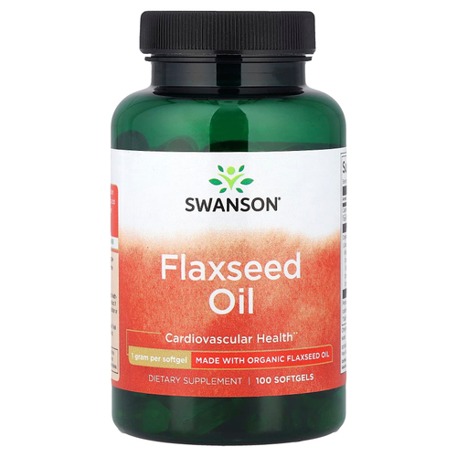 Swanson, Льняное масло, 1000 мг, 100 капсул