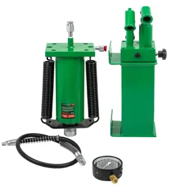 Цилиндр гидравлический для пресса в комплекте со станцией гидравлической и манометром, 50т RockFORCE RF-0100-3Y( из 2-х частей)