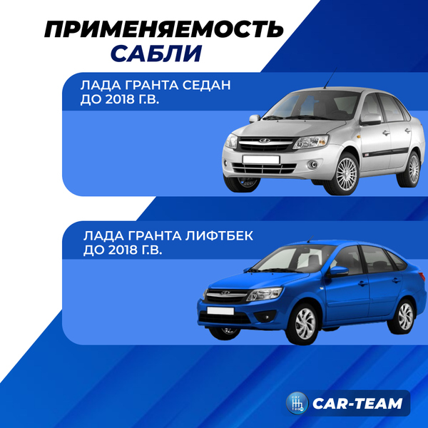 Молдинг (сабля) решетки радиатора на Лада Гранта "черный мат"