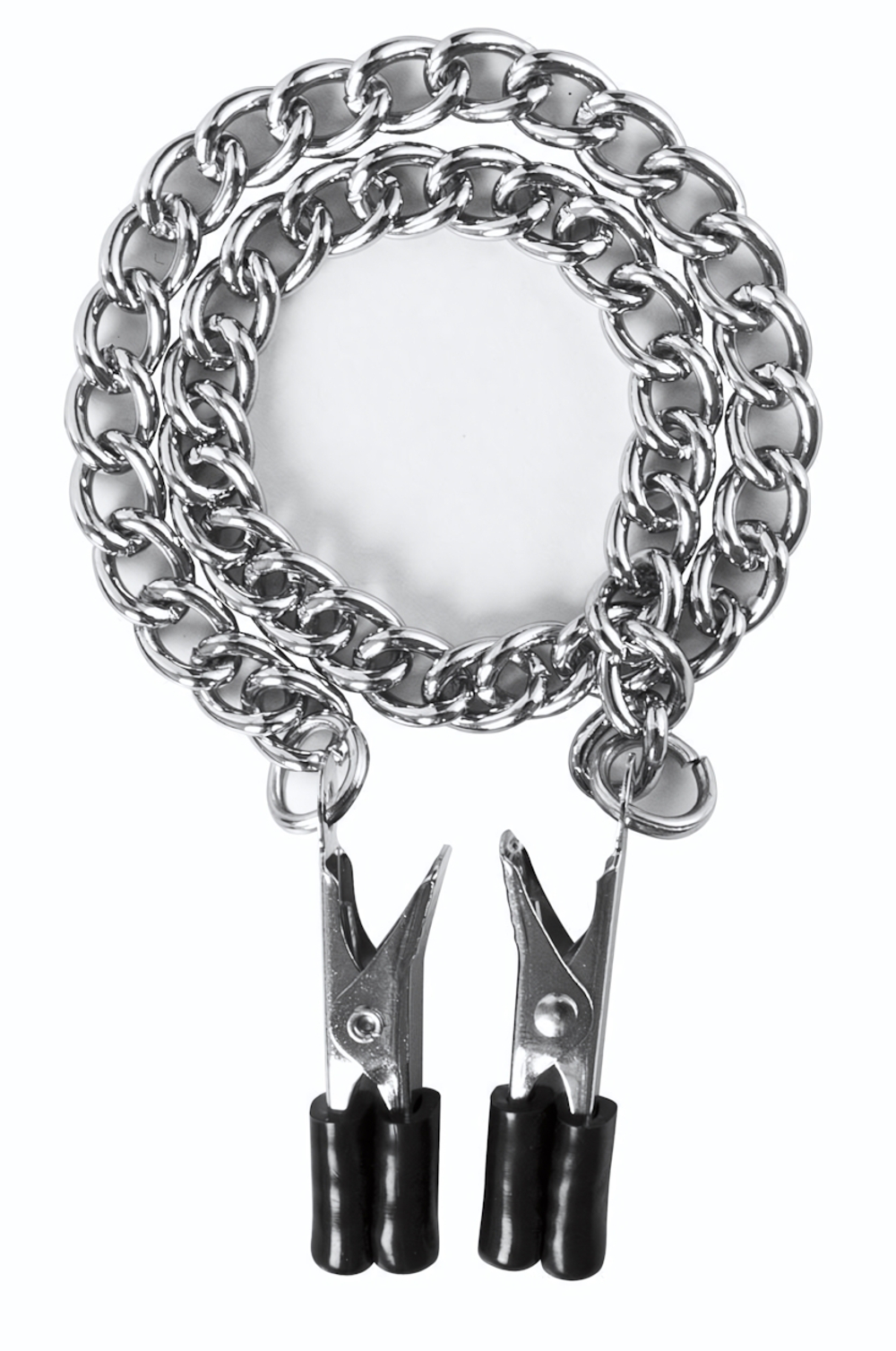 Прищепки для сосков Block Busters Nipple Clamps с цепью (Цвет: серебро)