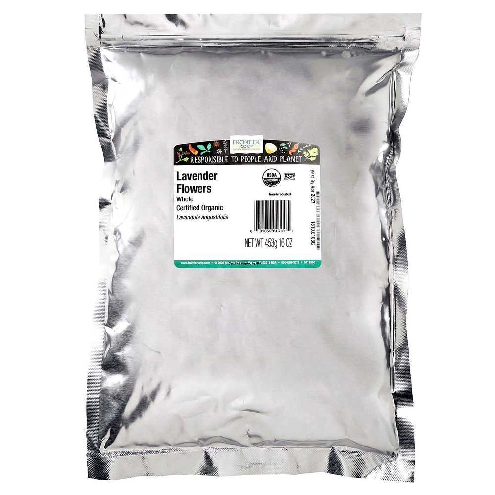 Frontier Co-op, органические цельные цветки лаванды, 453 г (16 унций)