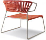 Кресло лаунж плетеное Scab Design Lisa Lounge Filo, тортора, оранжевый