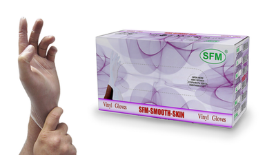 Перчатки виниловые смотровые нестерильные неопудренные SFM 50 пар