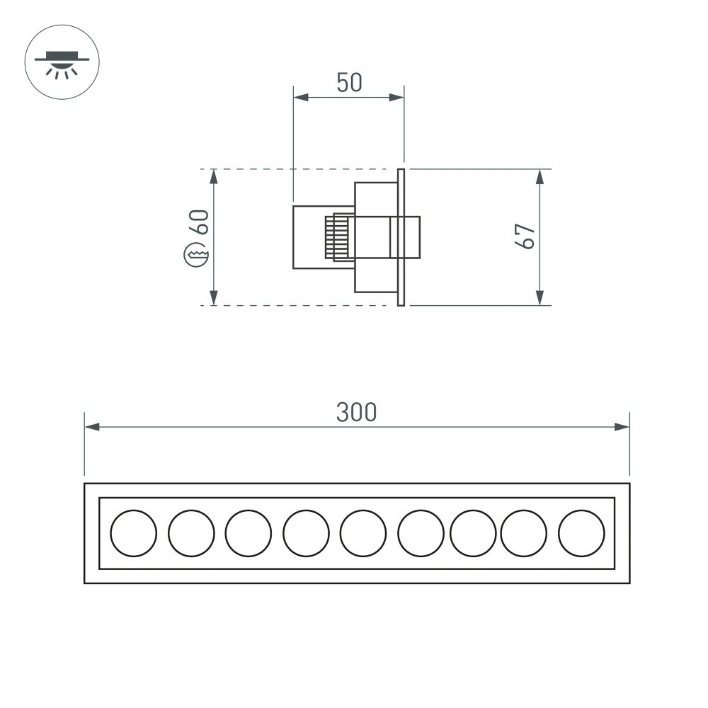 Светильник MS-ORIENT-BUILT-TURN-TC-S67x300-20W Warm3000 (BK-BK, 30 deg, 230V) (Arlight, IP20 Металл, 5 лет) 037210