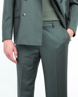 Мужской двубортный костюм (хаки) Б74