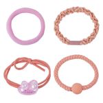 Резинки для волос НАБОР 4 шт., с декором, разные дизайны, АССОРТИ, MONTE VITA, 457069