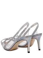 Женские босоножки серебряные со стразами