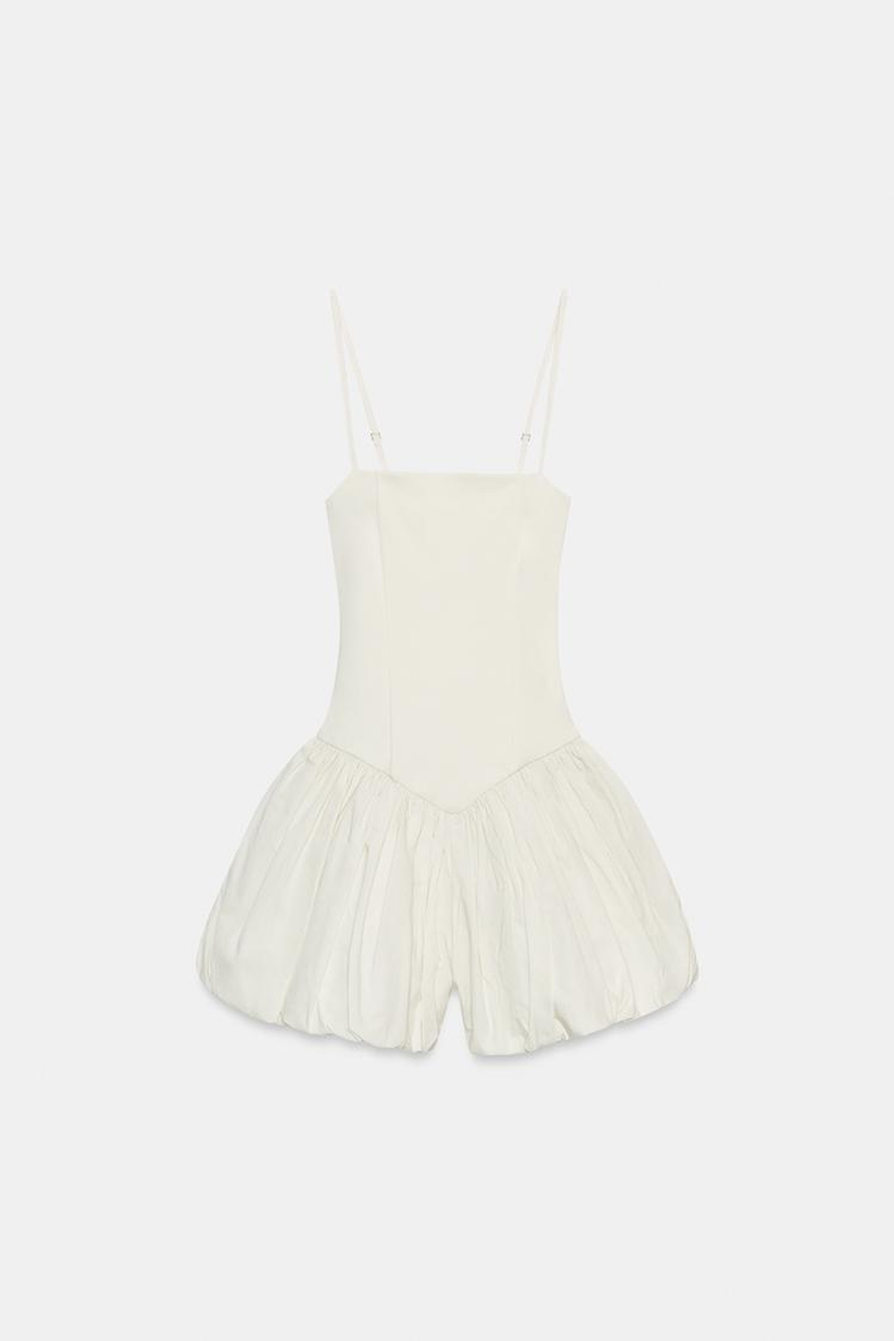 ZARA КОМБИНИРОВАННЫЙ КОМБИНЕЗОН, ЭКРЮ