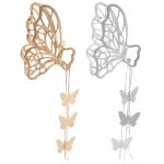Заколка - краб для волос со стразами на блистере «ДЕ Палма», бабочка, цвет золото и серебро, 11*3см (пакет с подвесом)