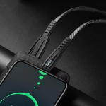 Кабель USB x Type-C -1.2м. 3.0A  LED защита от изгиба U70