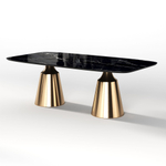 Стол овальный Lucas 230, керамика глянцевая, черная