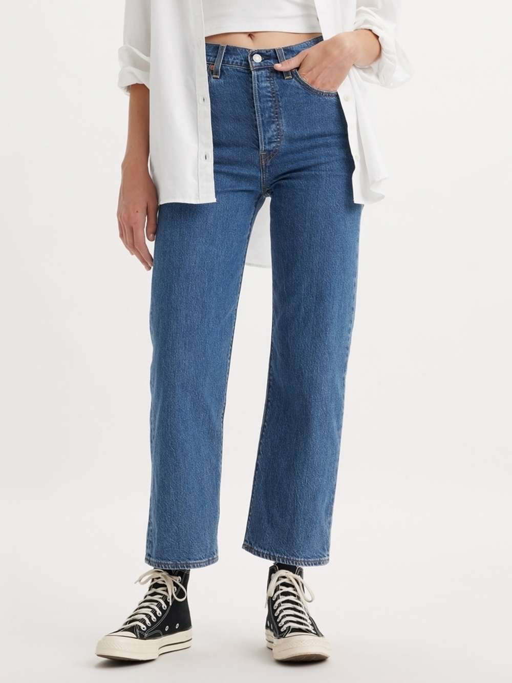 Женские прямые джинсы с завышенной талией Levi's Ribcage Straight Ankle 72693-0200