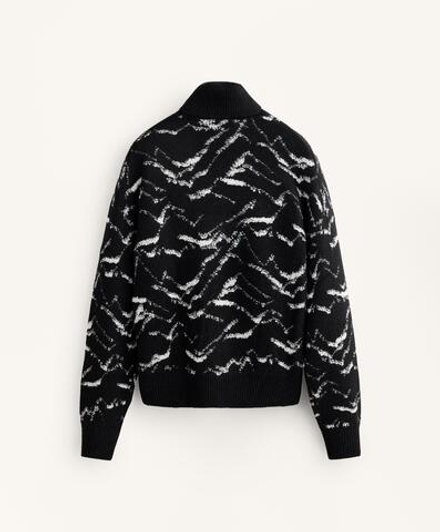 Oysho Вязаный джемпер с горами, черный