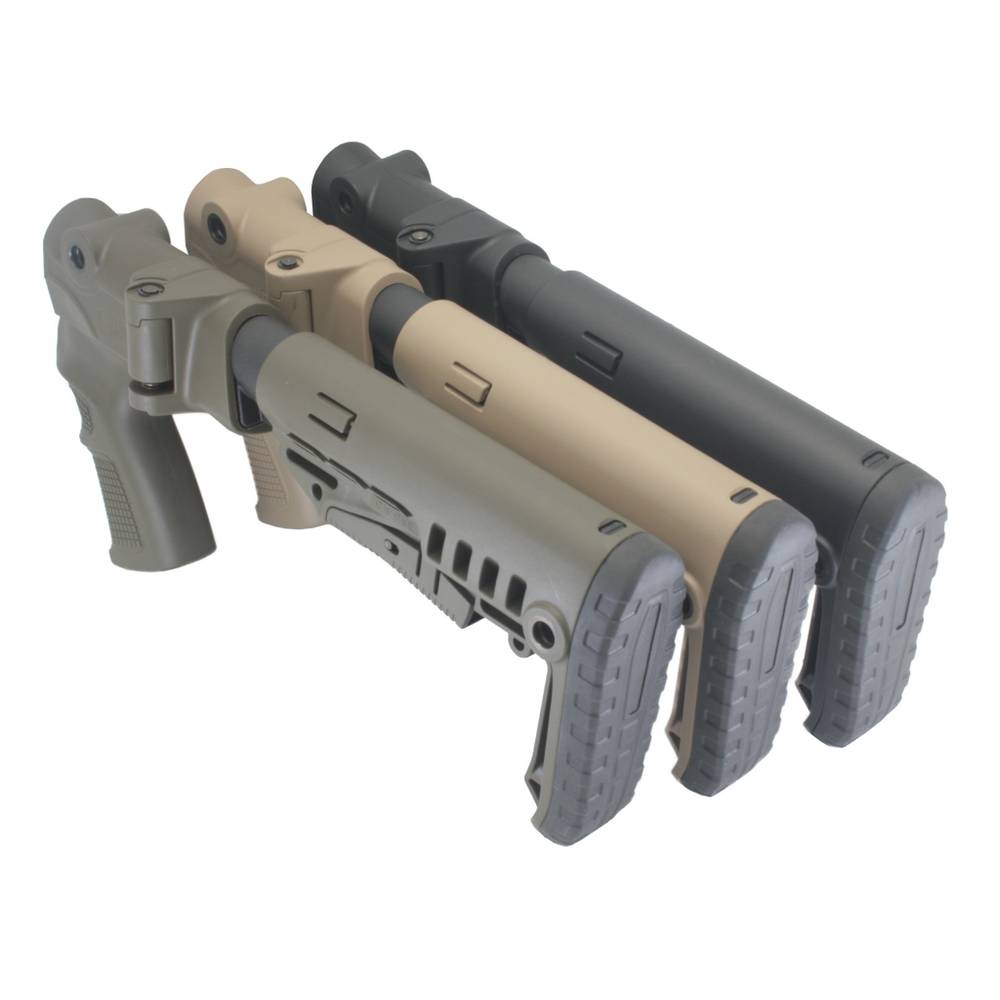 Пластиковый приклад МР-155, МР-135, DLG Tactical. Черный