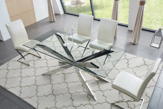 Обеденный стол Steelgor 160х90 см, закаленное стекло