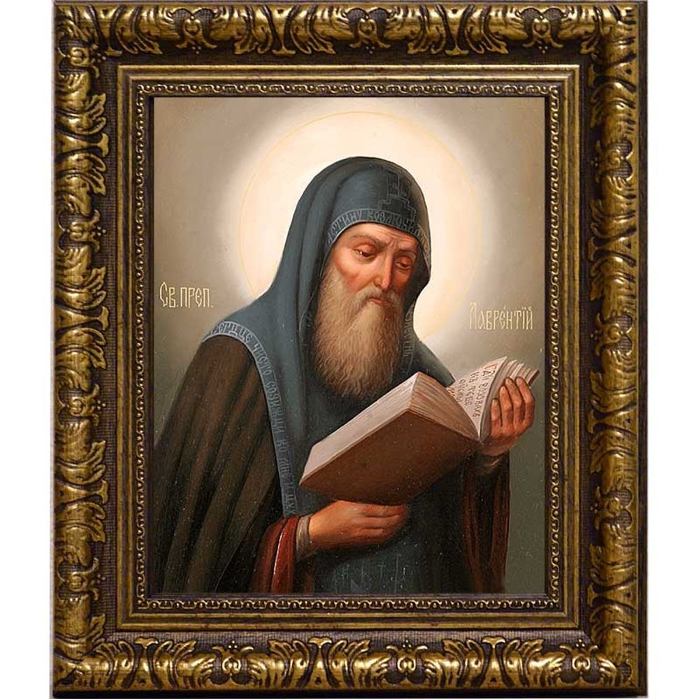 Лаврентий Печерский, преподобный затворник. Икона на холсте.