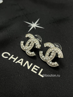 Серьги шан. серебристые с жемчугом и стразами