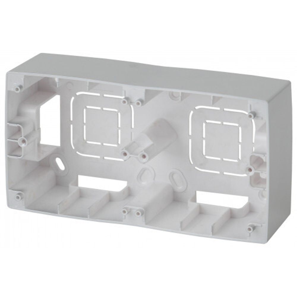 12-6102-03 ЭРА Коробка наклад. монтажа 2 поста, Эра12, алюминий | Розетки и выключатели