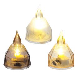 GAEM Изделие декоративное "Свеча" (подсветка, 3xLR41) (блок микс 24шт), D 3.5 см, L3,5 W3,5 H5 см, 3в.