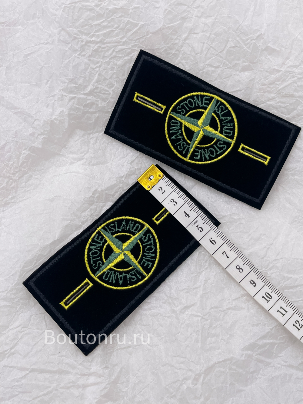 Нашивка прямоугольная черная бренд SI (Стоун Ай.) 5х10 см