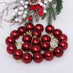 Новогодние шары 4 см (набор 24 шт) «Глянец», рубин