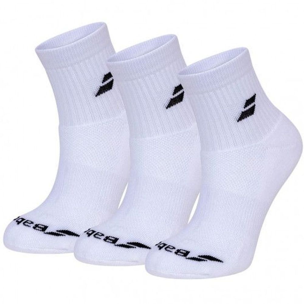 Теннисные носки Babolat Quarter 3 Pairs Pack Socks - white/white