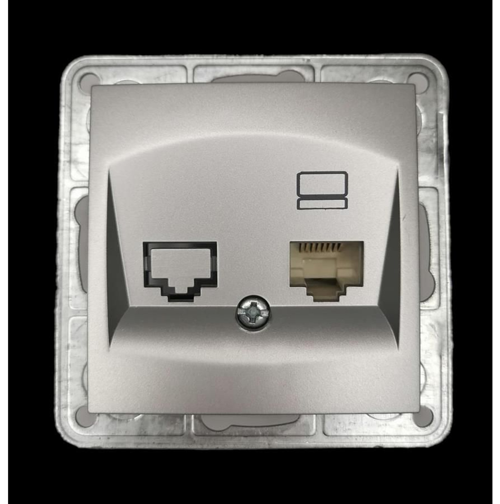 Розетка RJ-45 Profitec Tesla Серебро