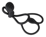 Кoльцо для пениса и мошонки Triple с клиторальным стимулятором (Цвет: черный)