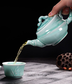 268114.1 Чайник БАМБУК "Сочный бамбук" 180мл, фарфор зеленый