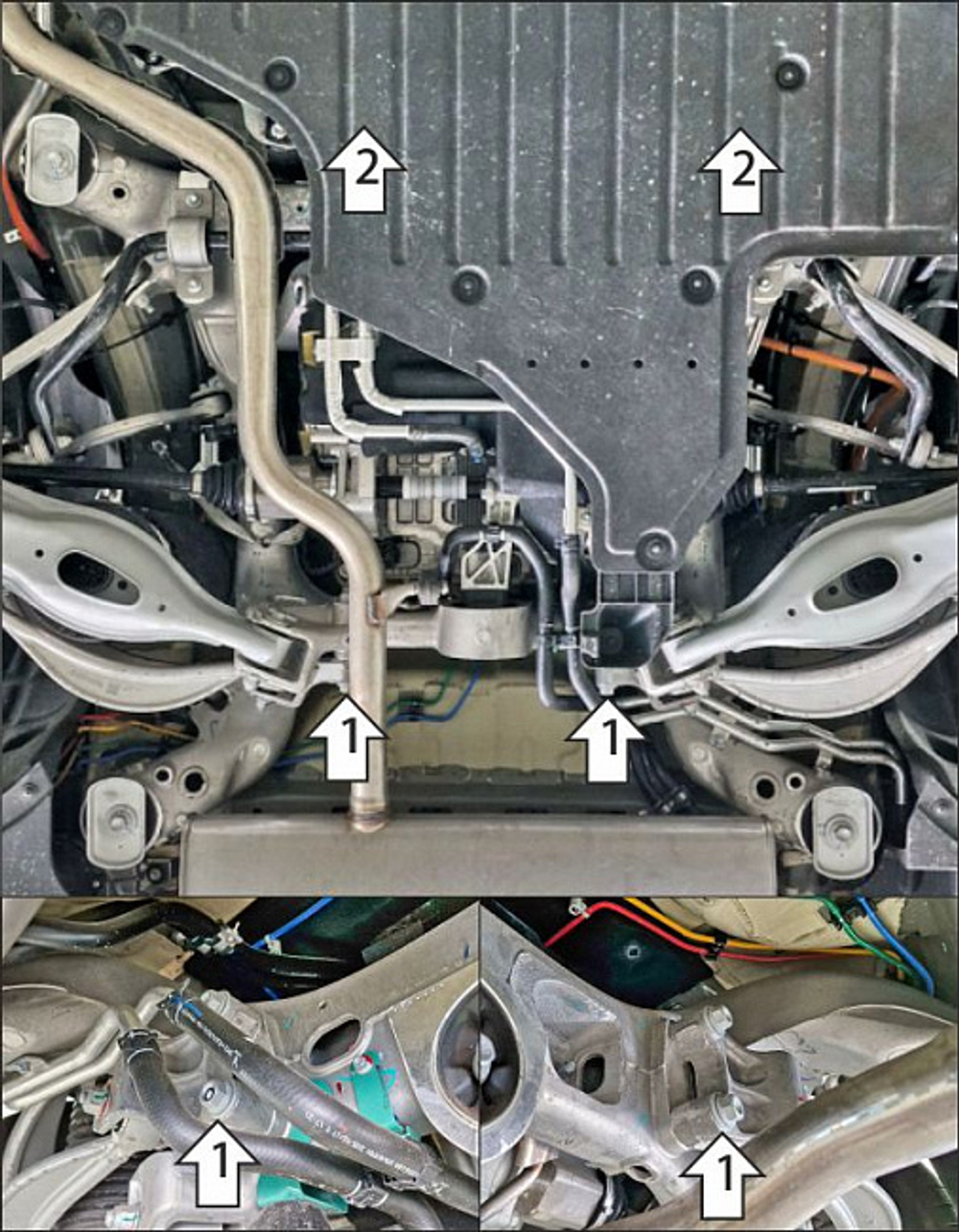 Защита заднего электромотора, Трубок охлаждения электромотора. 4 мм, Алюминий для Voyah Dream 2021-н.в., Motodor.348610