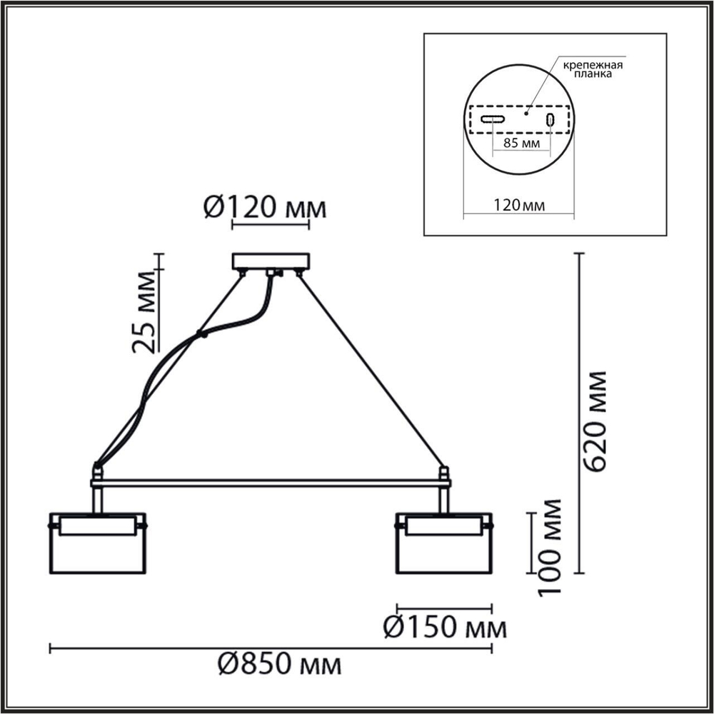 8232/8Y COMFI LN25 193 черный/прозрачный, металл/стекло Светильник подвесной LED GX70 8*10W 220V NATALINA