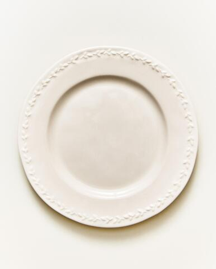 Zara Home тарелка десертная из фаянса, цвет кремовый, 23.2 см