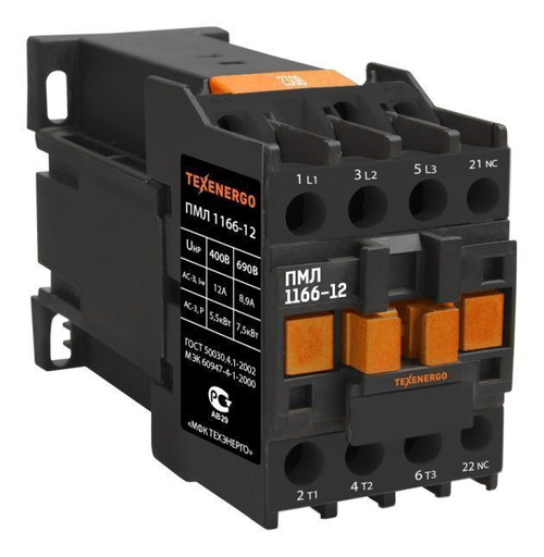 Пускатель магнитный ПМЛ 1166-12 =230В пост.ток 12А 1р УХЛ4 Б Теxenergo