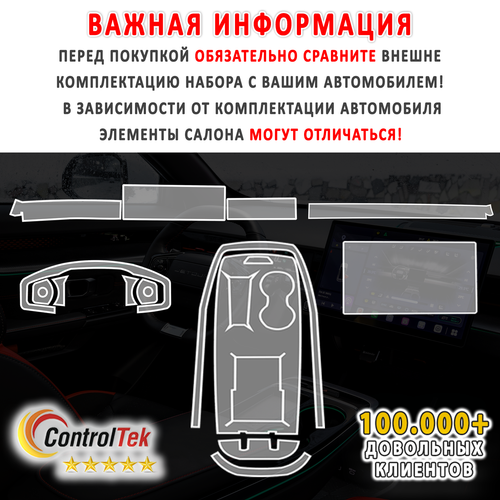 Jetour Dashing (2023) - комплект защитных пленок 4 в 1. Пленка защитная ControlTek HYBRID со слоем TOP COAT. Толщина: 6 mil. (175 мкм.)