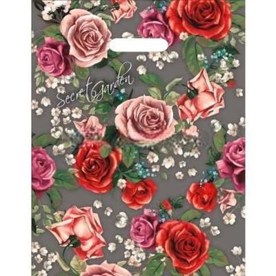 Пакет с прорубной ручкой ПВД 31х40 (60 мкм) "Таинственный сад" лам. (50/500 шт.) Интерпак