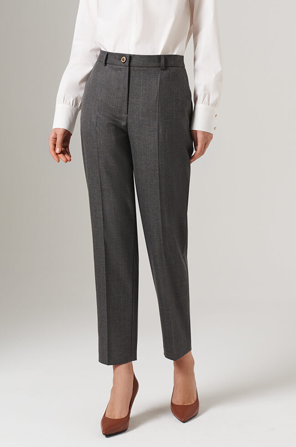 31090 Брюки женские (темно-серый полоска)