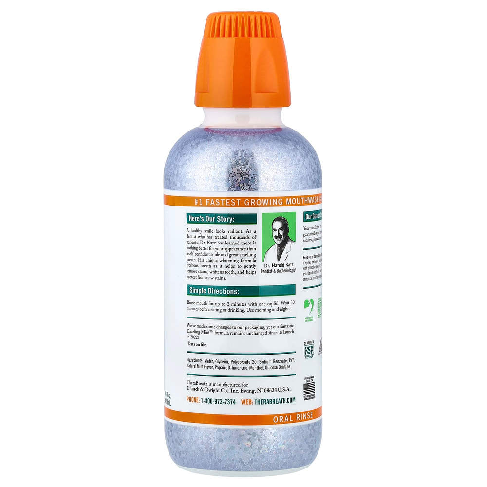 TheraBreath, Whitening Fresh Breath, ополаскиватель для полости рта, ослепительная мята, 473 мл (16 жидк. унц.)
