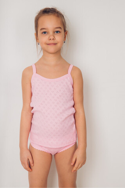 Майка на бретельках 102/3 (розовая, сердечки)