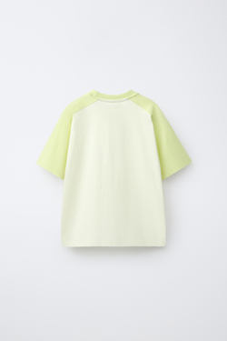 ZARA КОМПЛЕКТ ИЗ ФУТБОЛКИ И ШОРТОВ В ШАХМАТНУЮ КЛЕТКУ, ЛАЙМОВЫЙ