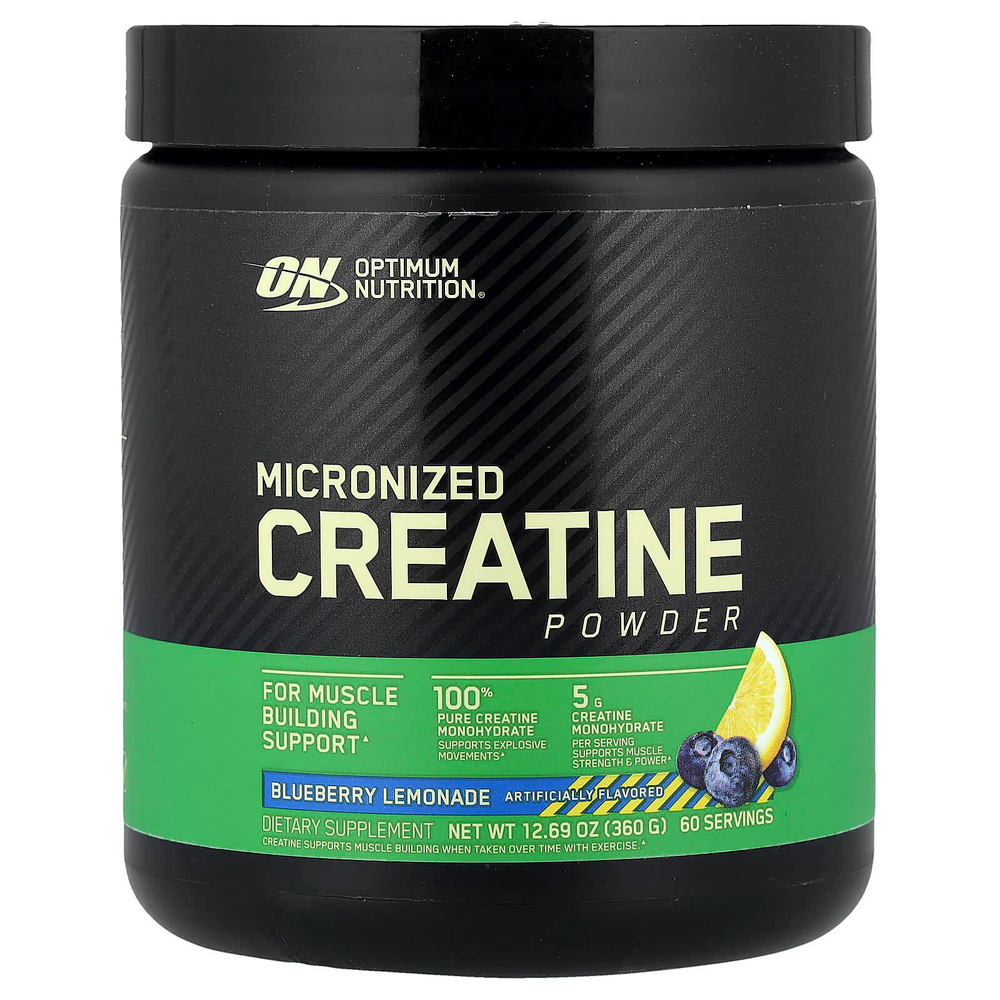 Optimum Nutrition, Микронизированный креатин в порошке, черничный лимонад, 360 г (12,69 унции)